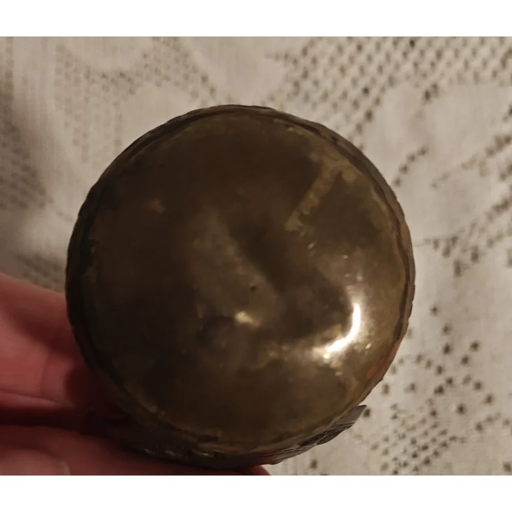 Vintage Brass Personal Ashtray Sun/ Celestial Motif